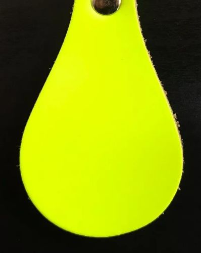 Leather Key Fob Blanks - Pear Shape - Various Colours - Qty Options (Fluorescent Yellow, 25)